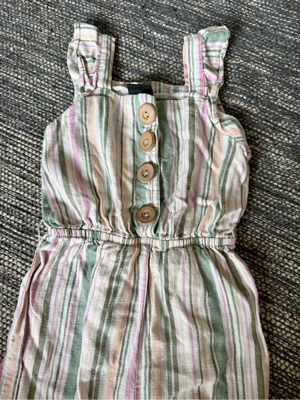 art class Multi-Color Striped Jumpsuit - Green, Pink, Cream